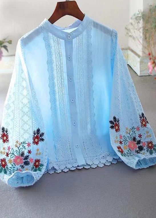 Lacey | bluzka damska z haftowanej koronki z patchworkowym wykończeniem - Image 2