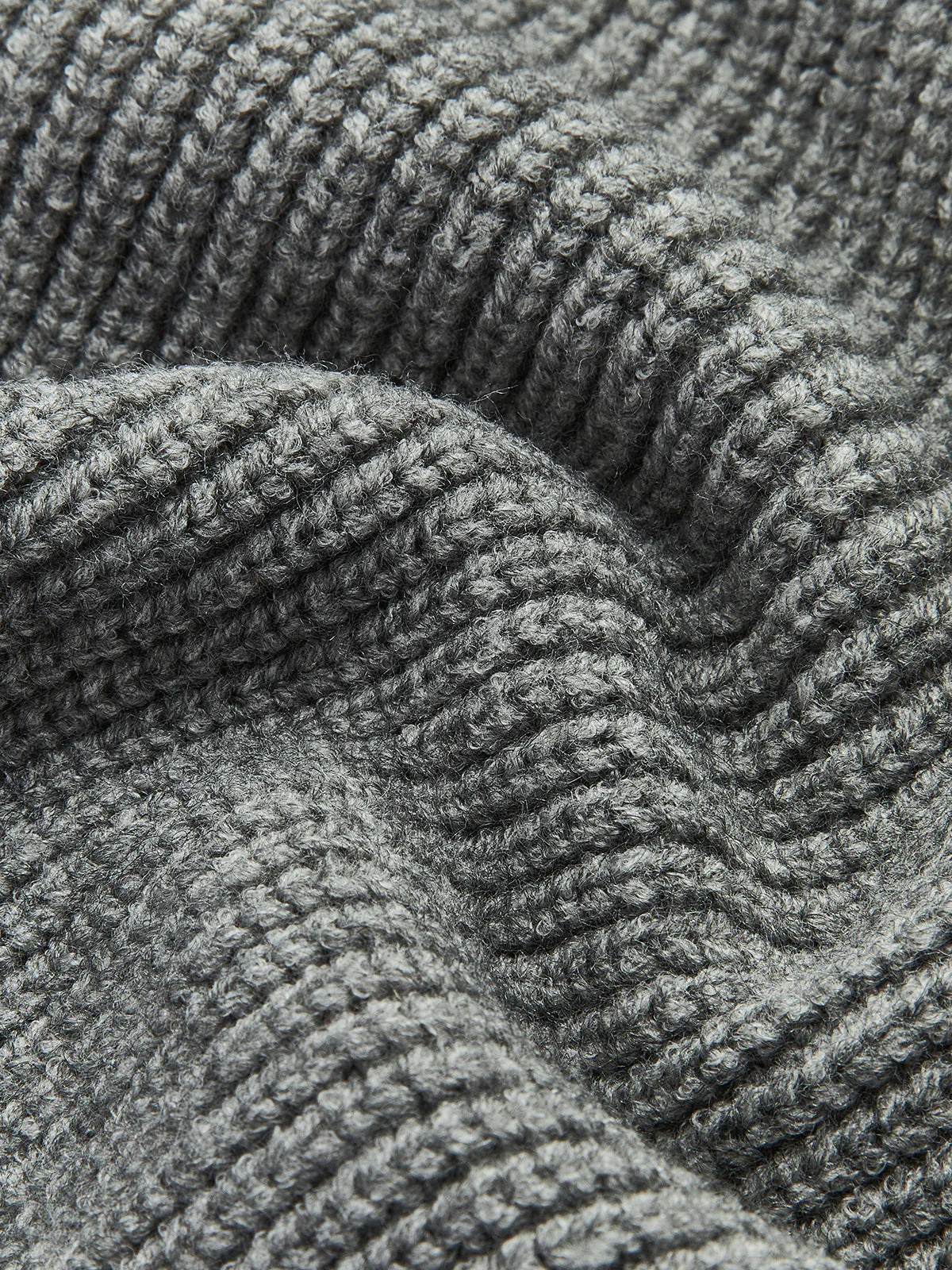 Lara | Damski sweter dzianinowy z denimu z kołnierzem typu lapel i prążkowaną fakturą - Image 3
