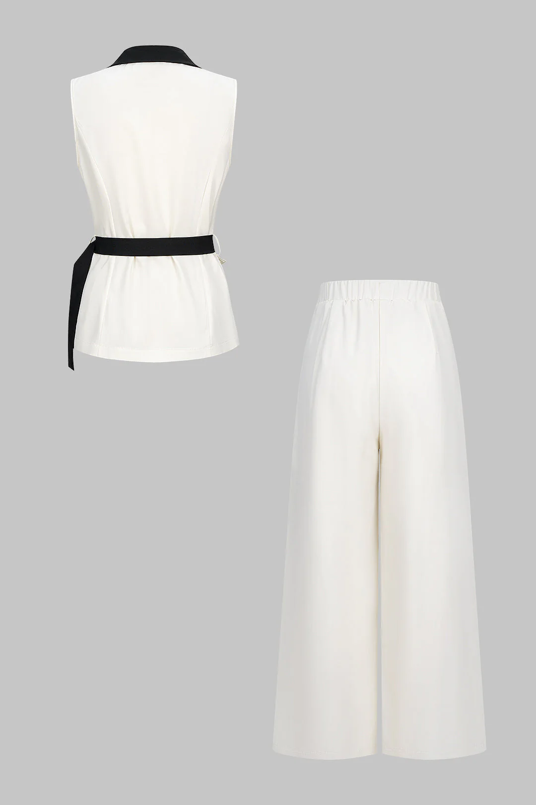 Lauren | Komplet elegancki z kamizelką i spodniami palazzo, szykowny nowoczesny - Image 2