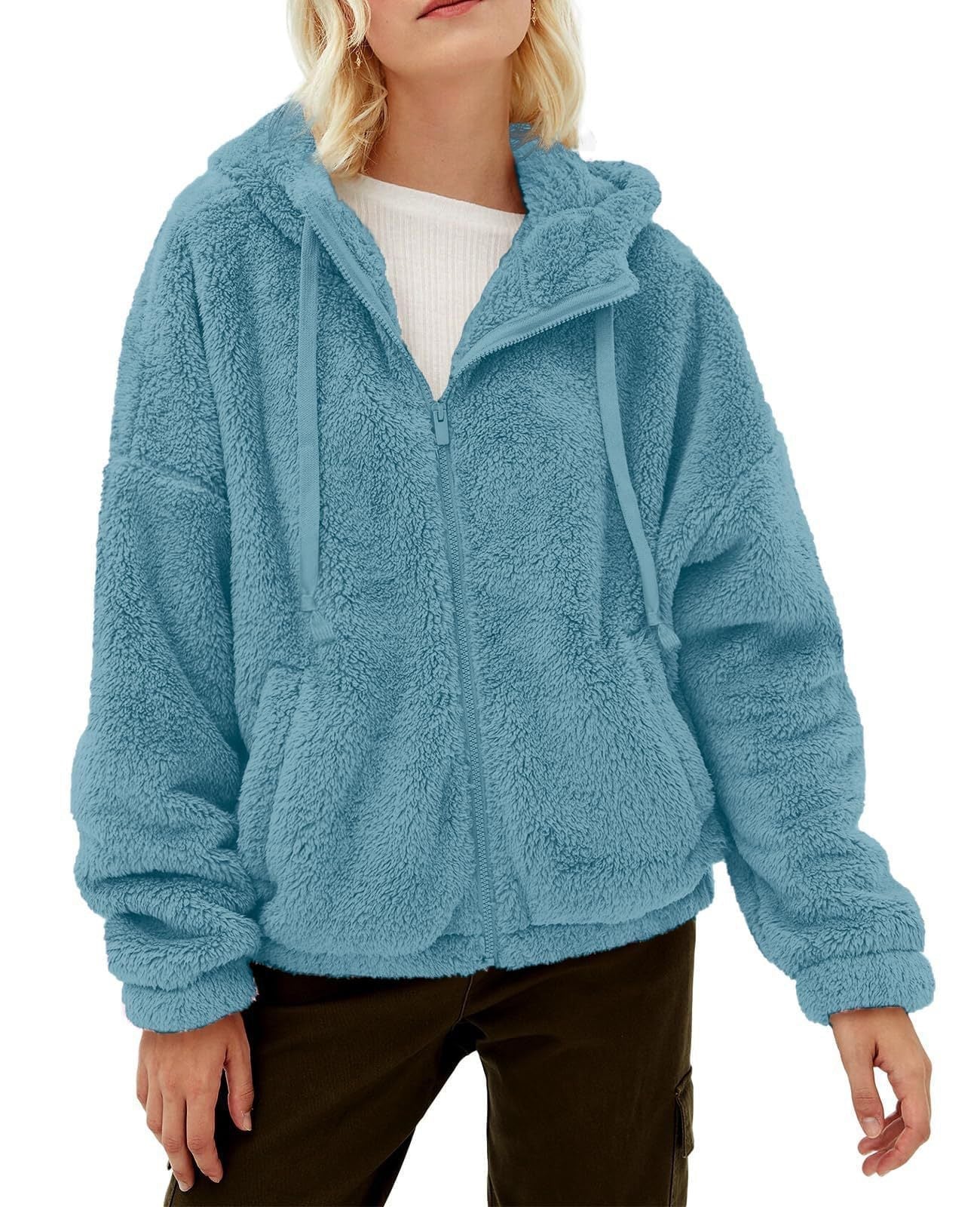 Leisha - Damski miękki polar z kapturem – styl casual - Image 3