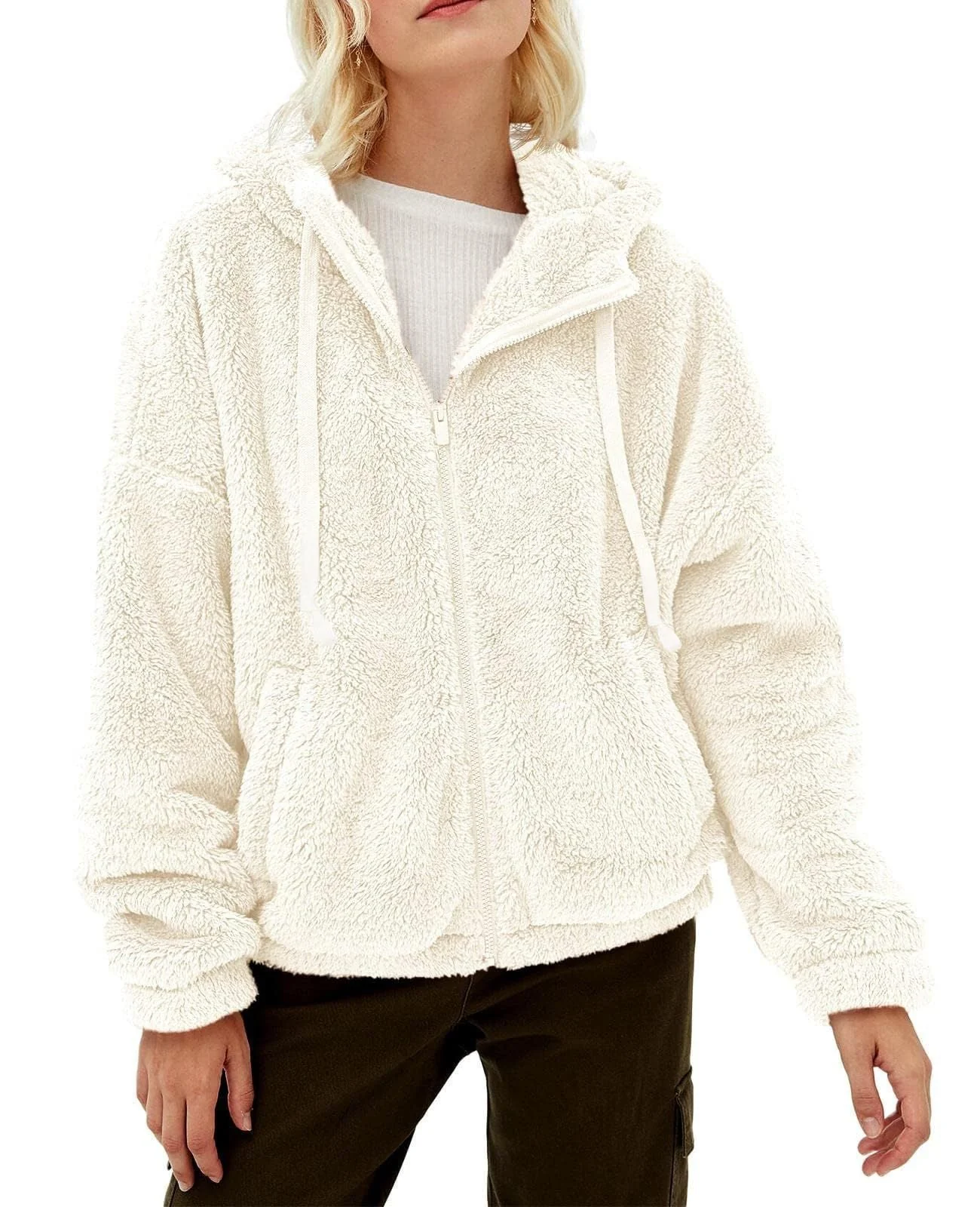 Leisha - Damski miękki polar z kapturem – styl casual - Image 4