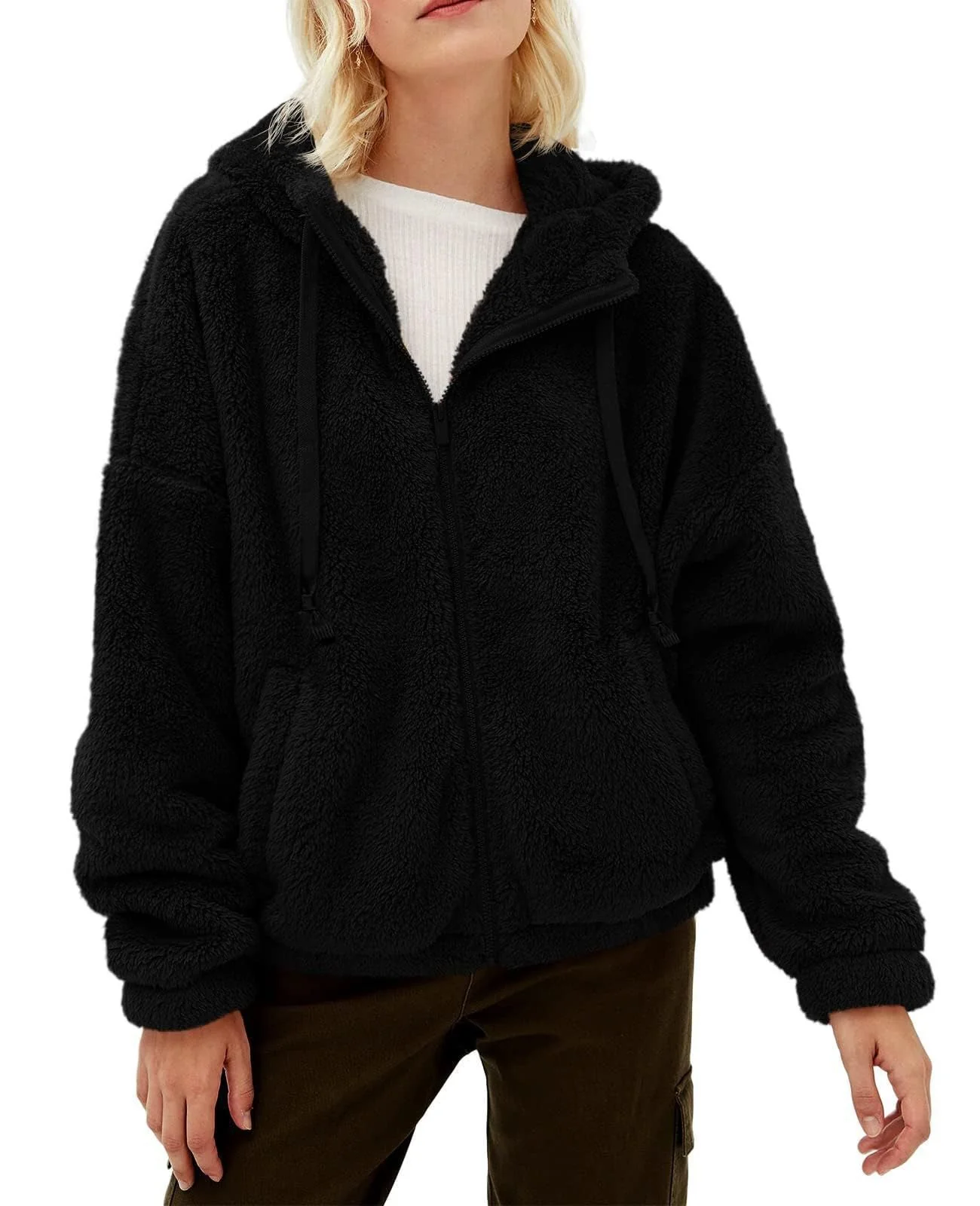 Leisha - Damski miękki polar z kapturem – styl casual - Image 5