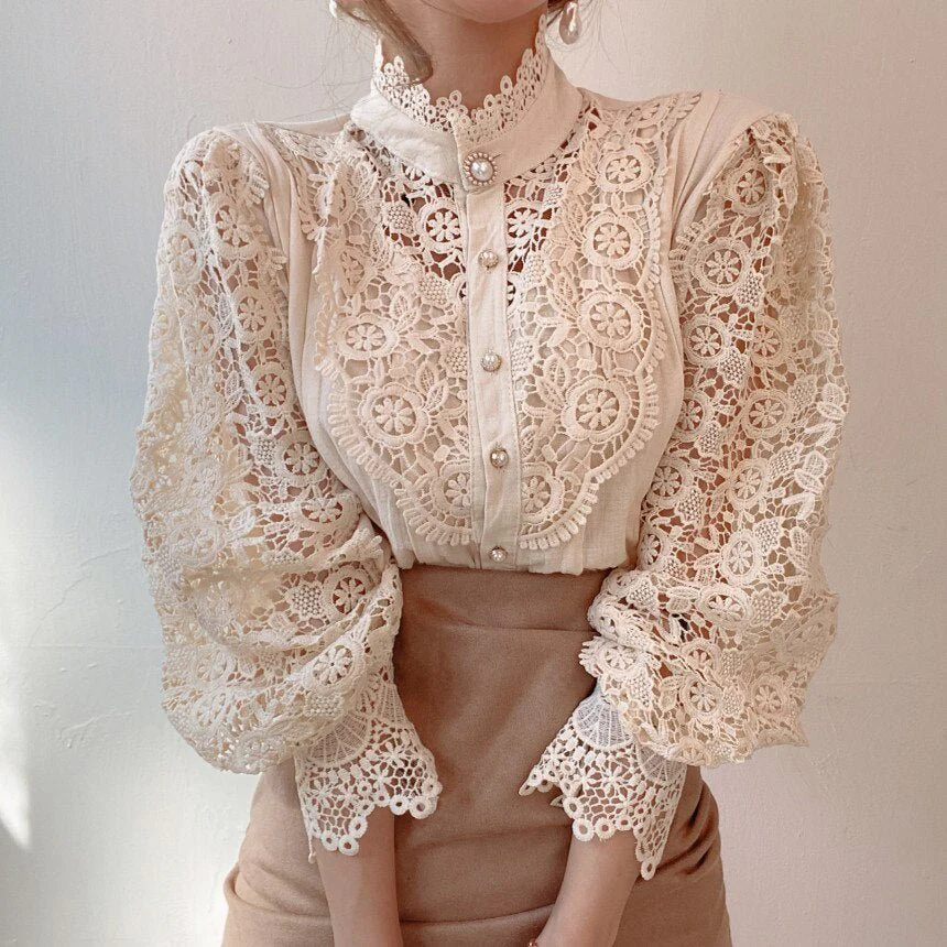 Lena | Elegancka bluzka damska koronkowa o stylowym, kobiecym kroju - Image 3