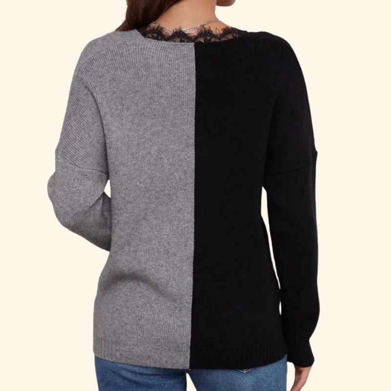 Liza | Sweter damski z długim rękawem, kopertowy fason - Image 5