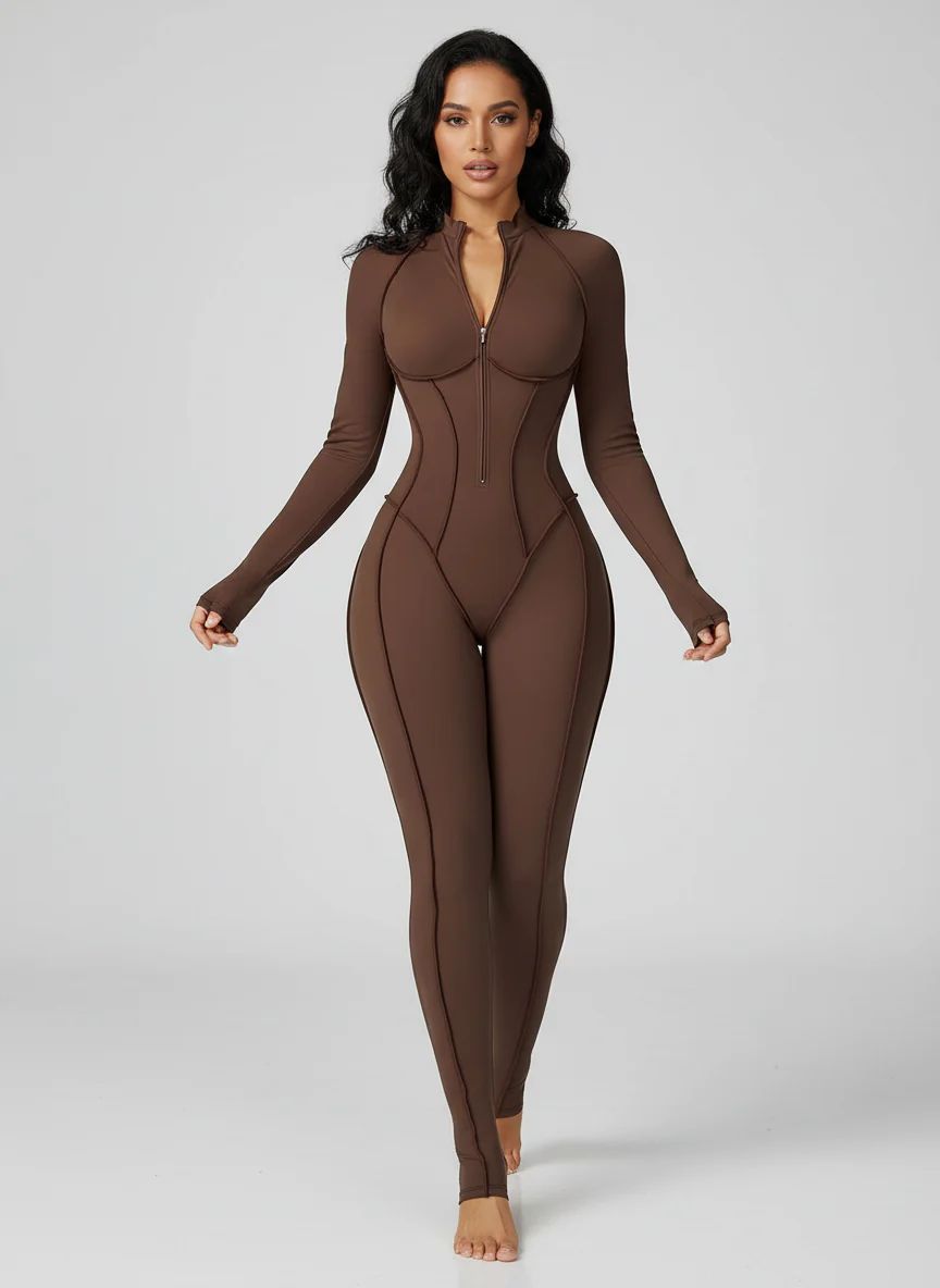 Loretta | Damskie body z kontrastowymi przeszyciami, dopasowany fason, nowoczesny i elegancki styl - Image 2