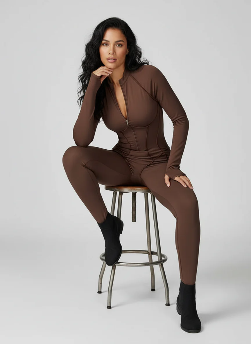 Loretta | Damskie body z kontrastowymi przeszyciami, dopasowany fason, nowoczesny i elegancki styl - Image 3