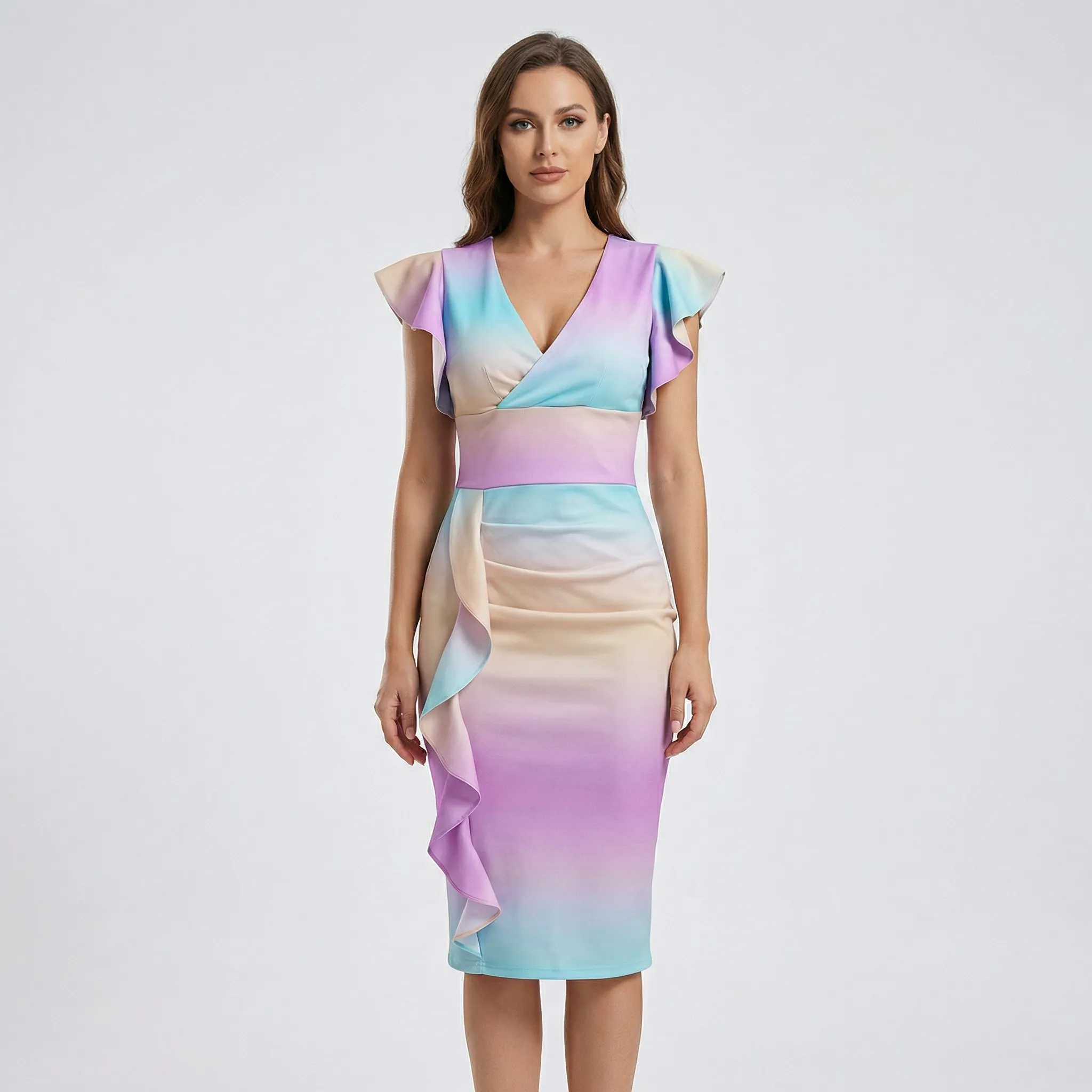 Lorna | Dopasowana sukienka damska z dekoltem w serek, elegancka i kobieca - Image 10