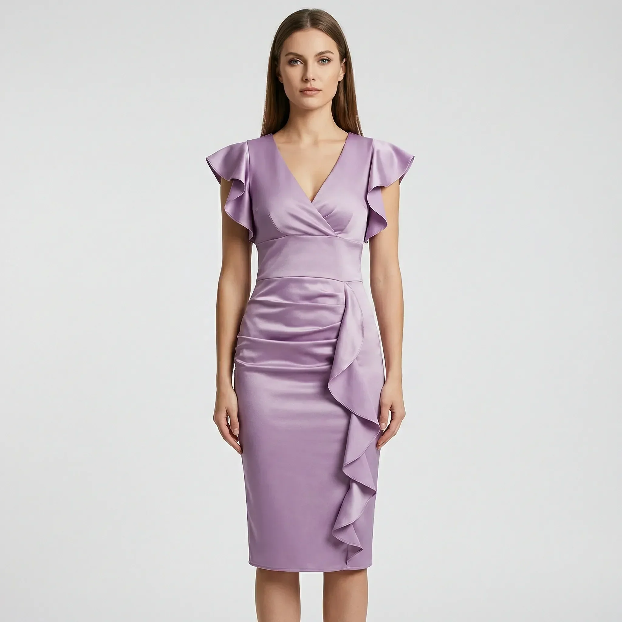 Lorna | Dopasowana sukienka damska z dekoltem w serek, elegancka i kobieca - Image 12