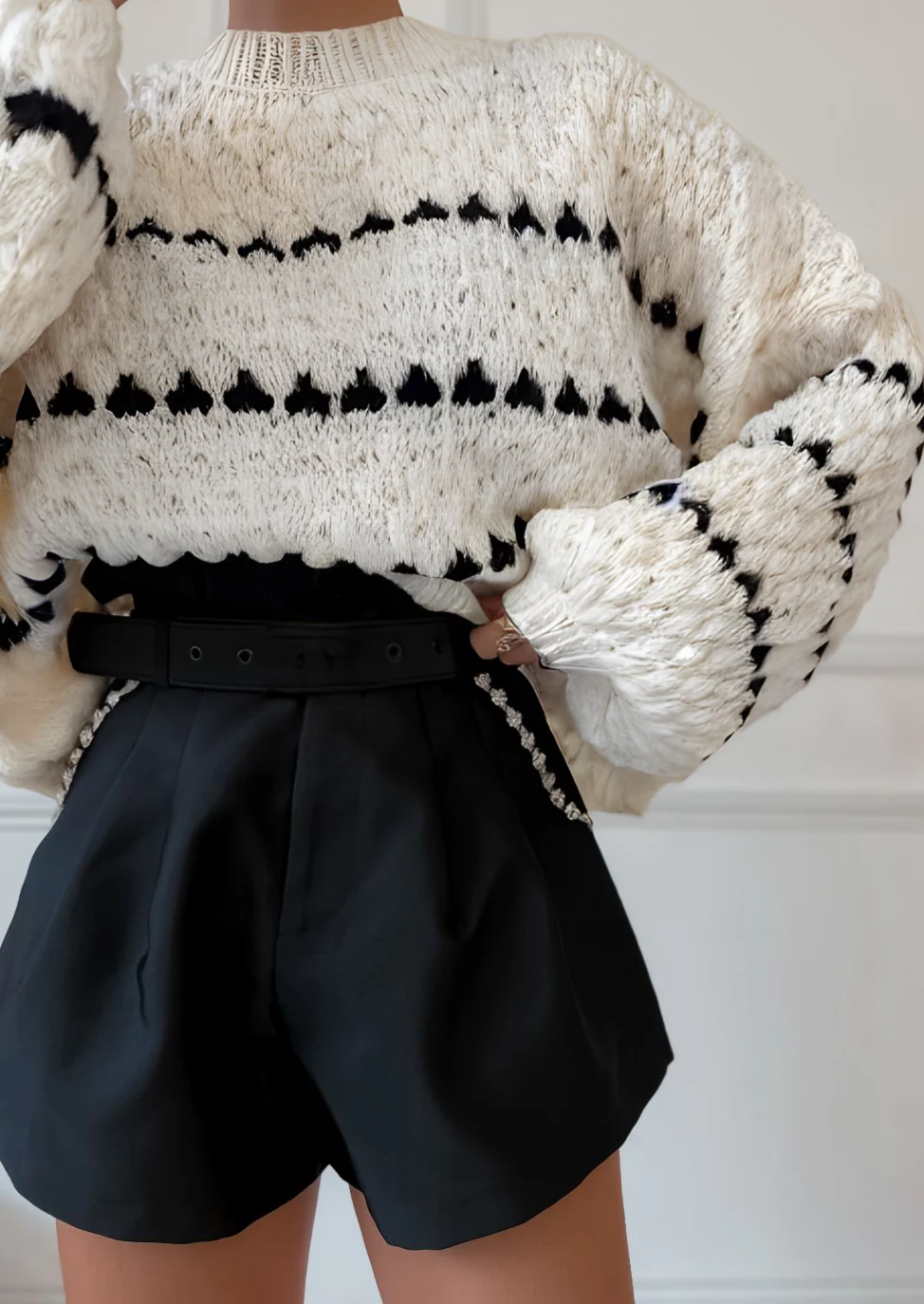 Luci | Nowoczesny damski sweter oversize, dzianinowy z wzorem, wygodny i stylowy fason - Image 7