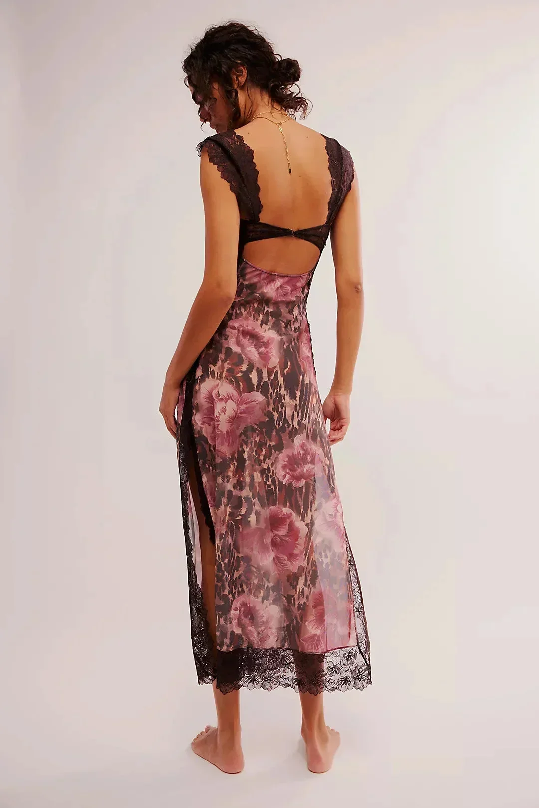Lucinda | Sukienka damska maxi w kwiaty z przezroczystą koronką - Image 33
