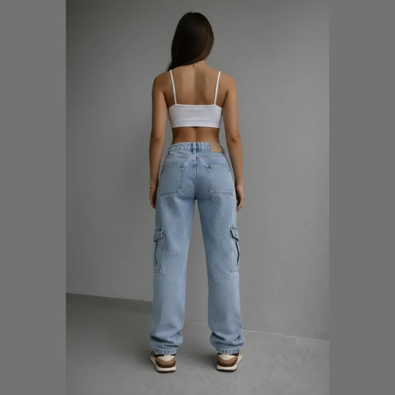 Mable | jeansy cargo damskie w stylu streetwear z niskim stanem - Image 3