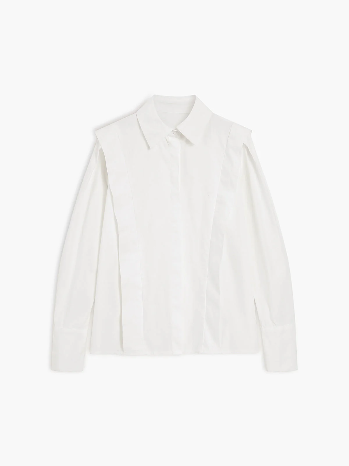 Madge | Koszula damska z kołnierzykiem i szerokimi mankietami, elegancka klasyczna - Image 4