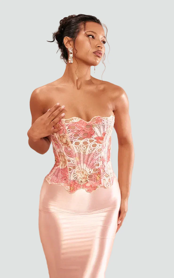 Margaretta | Top bustier damski koronkowy bez ramiączek w eleganckim stylu - Image 11