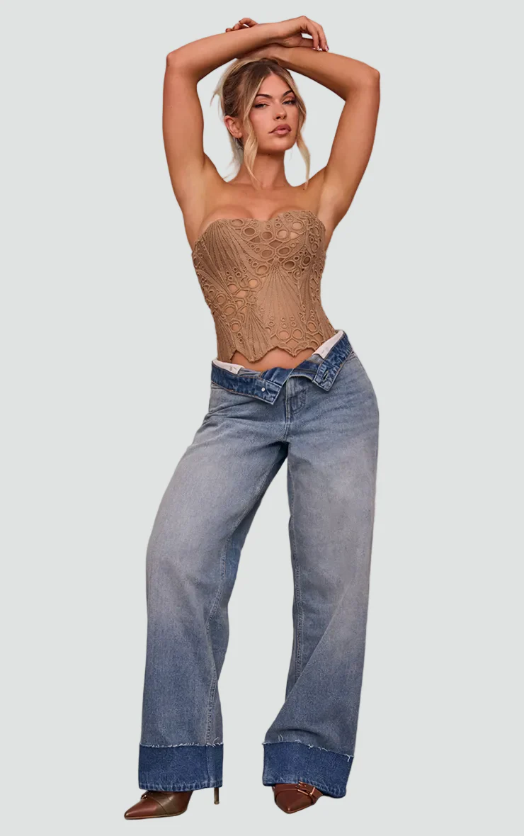 Margaretta | Top bustier damski koronkowy bez ramiączek w eleganckim stylu - Image 2