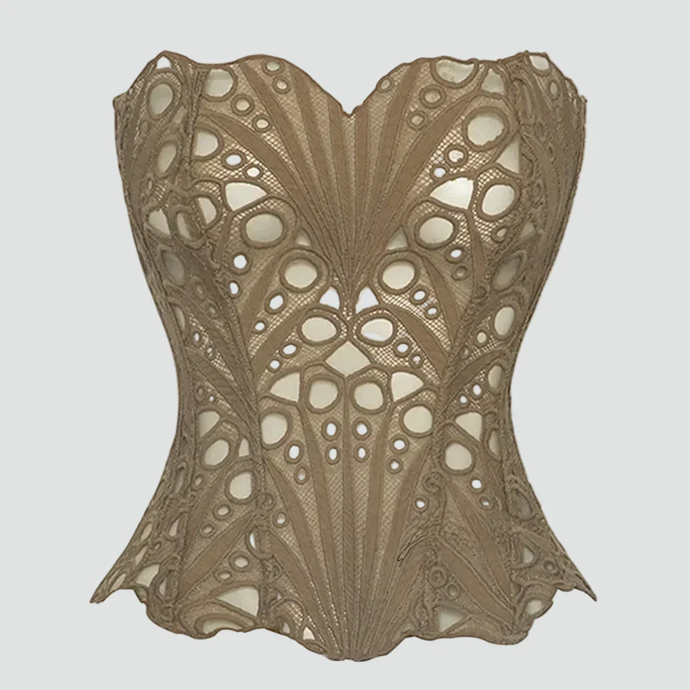 Margaretta | Top bustier damski koronkowy bez ramiączek w eleganckim stylu - Image 4