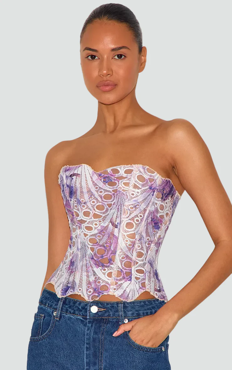 Margaretta | Top bustier damski koronkowy bez ramiączek w eleganckim stylu - Image 5