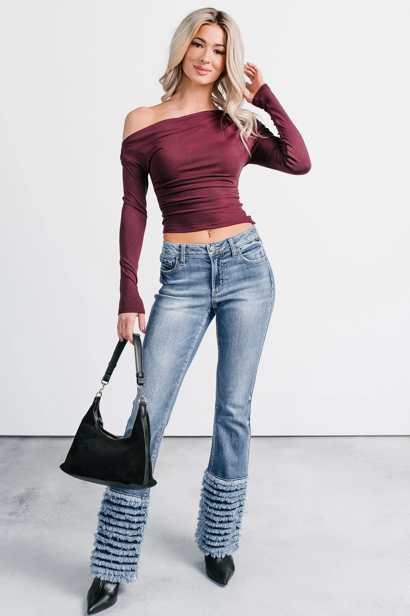 Marissa | Jeansy damskie cello flare z średnim stanem i postrzępionym wykończeniem - Image 29