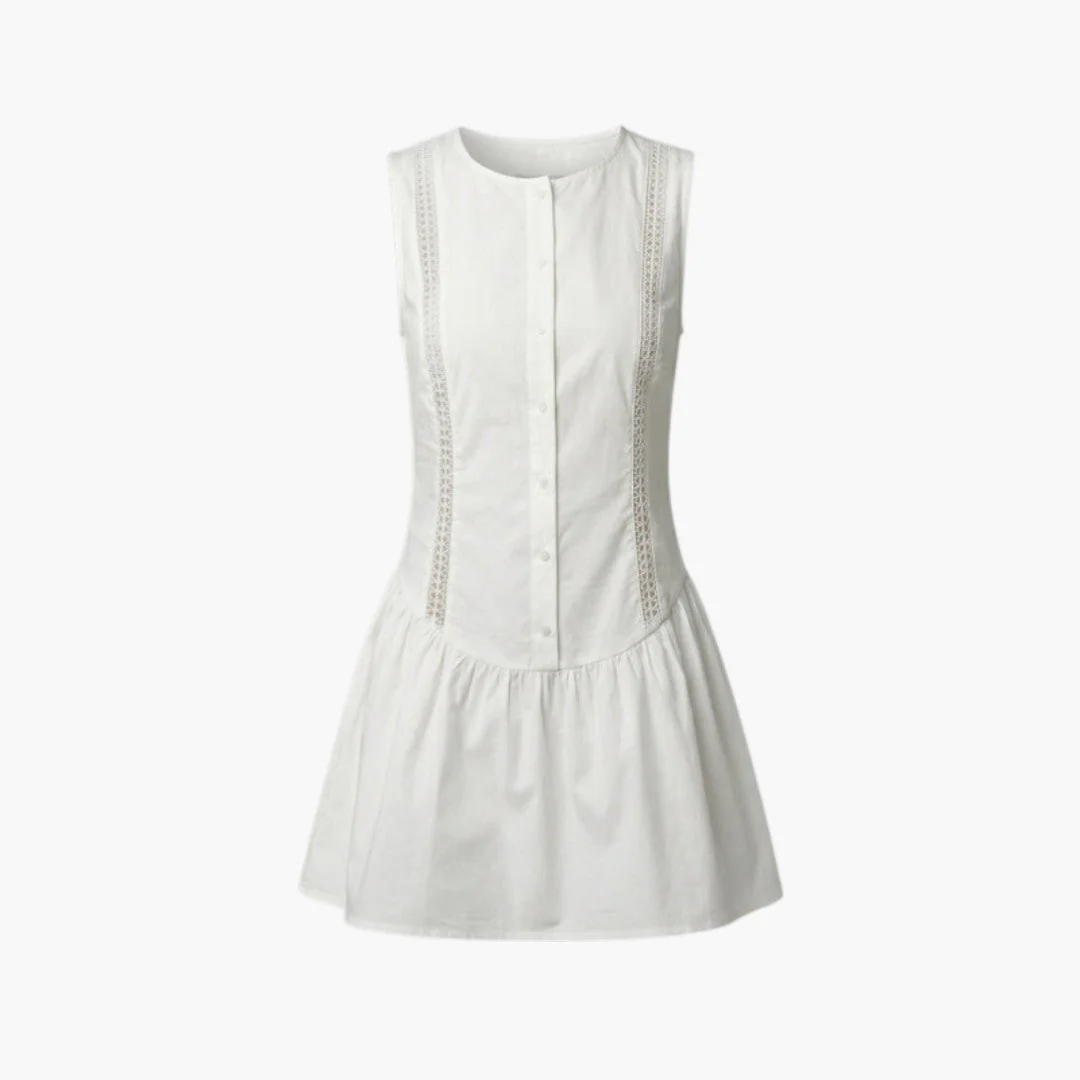 Marjorie | Damska sukienka mini zapinana na guziki z przodu casual elegancka - Image 2