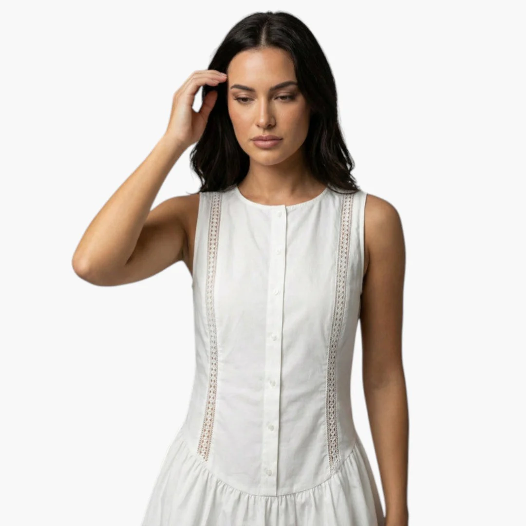 Marjorie | Damska sukienka mini zapinana na guziki z przodu casual elegancka - Image 3