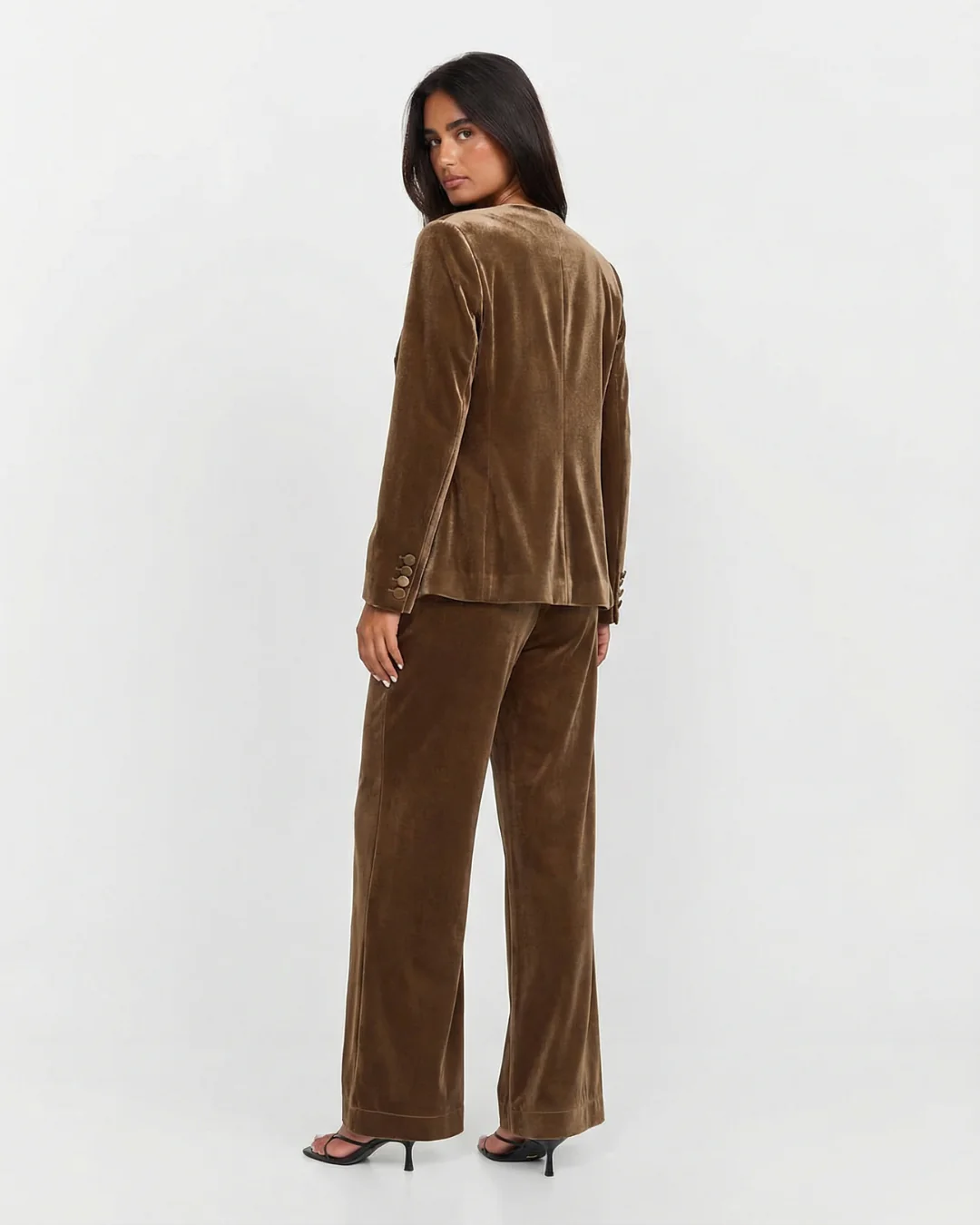 Marsha | Aksamitny komplet damski co-ord z szerokimi nogawkami, elegancki i stylowy - Image 3