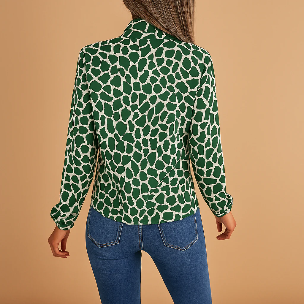Maud | Elegancka bluzka damska w groszki z kokardą, stylowa i kobieca - Image 3