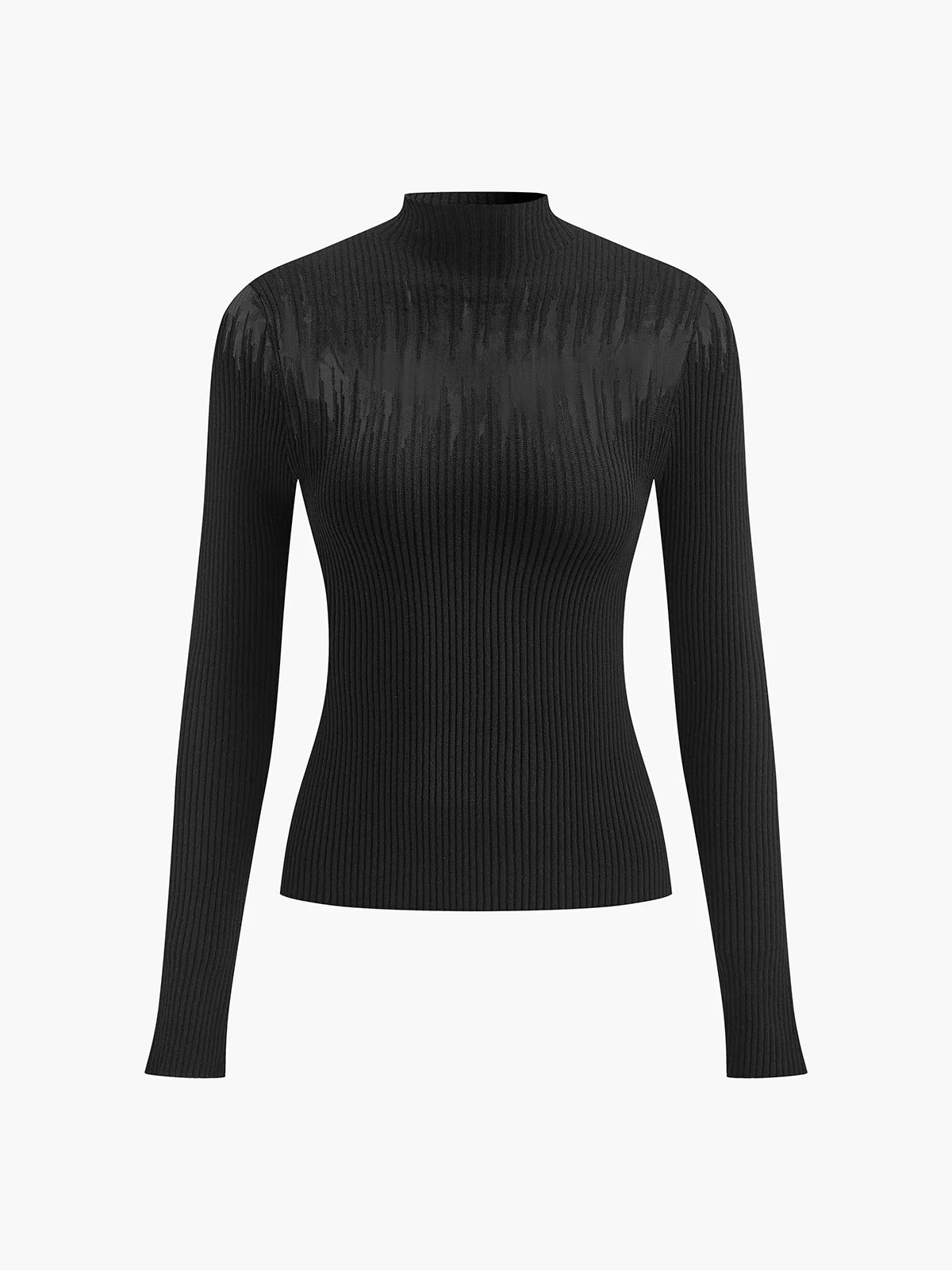 Maura | Sweter damski z półgolfem i przezroczystymi panelami, elegancki i stylowy - Image 6