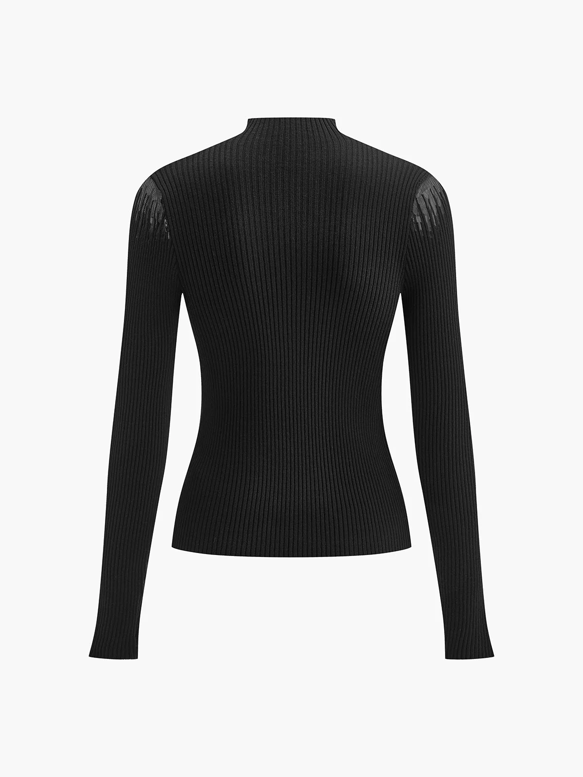 Maura | Sweter damski z półgolfem i przezroczystymi panelami, elegancki i stylowy - Image 7