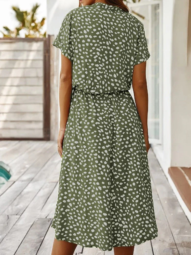 Mavis | Sukienka damska midi w zwierzęcy print ze ściągaczem w talii - Image 10