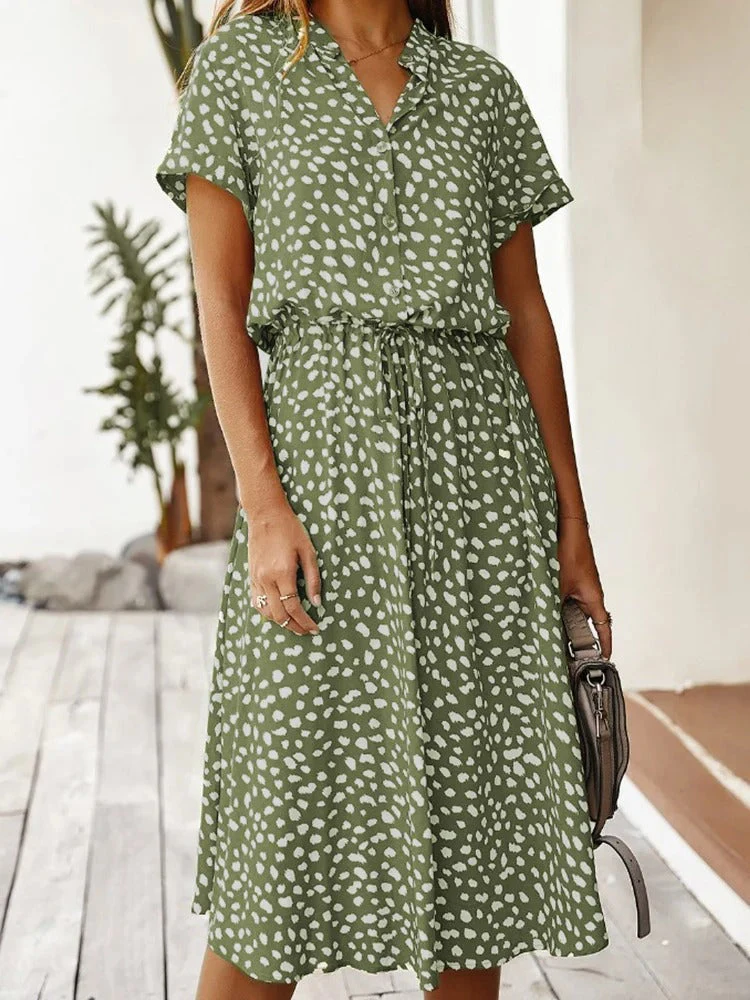 Mavis | Sukienka damska midi w zwierzęcy print ze ściągaczem w talii - Image 11
