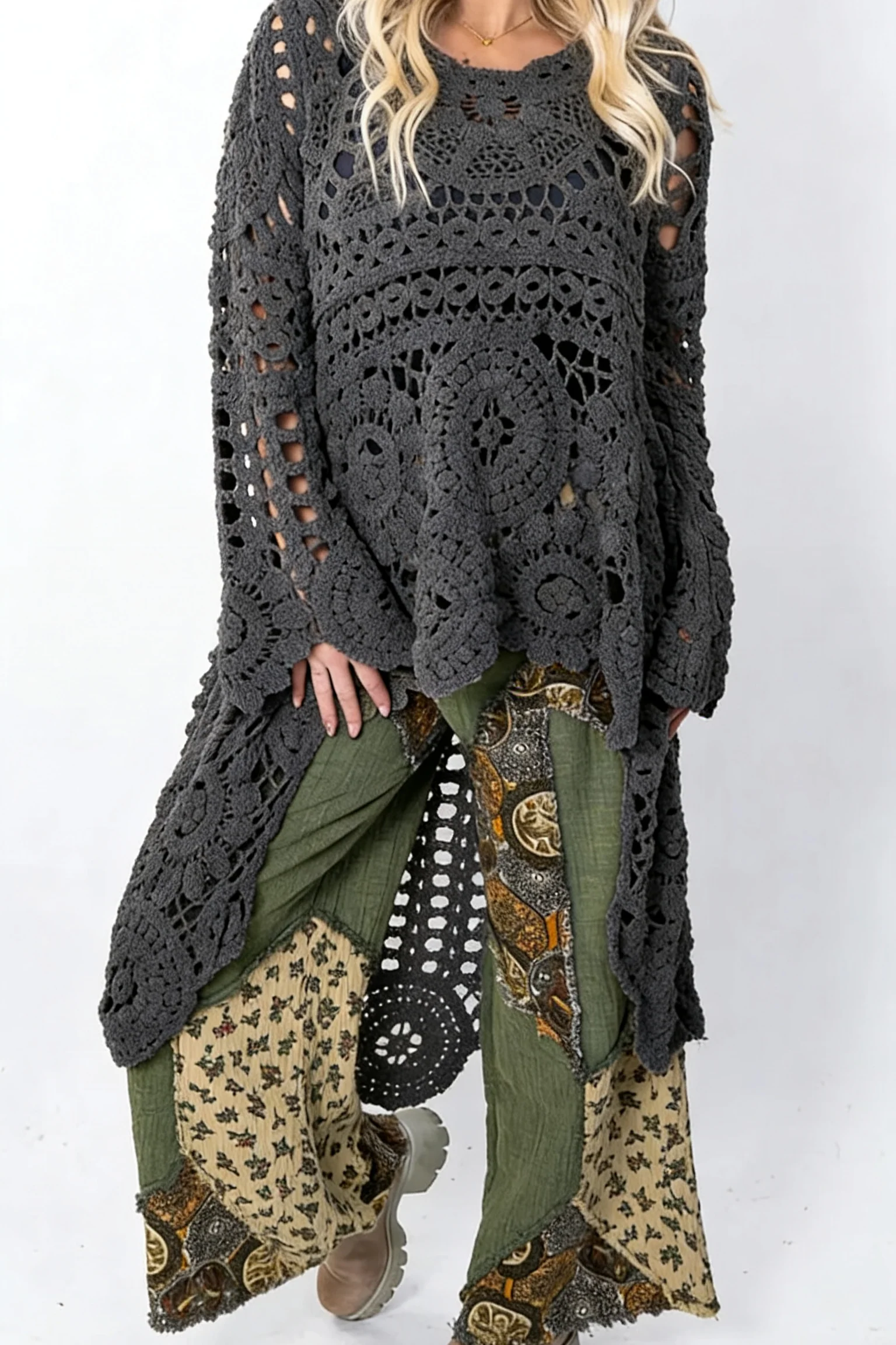 Maya | Damski sweter szydełkowy o luźnym kroju w stylu boho, lekki i stylowy - Image 3