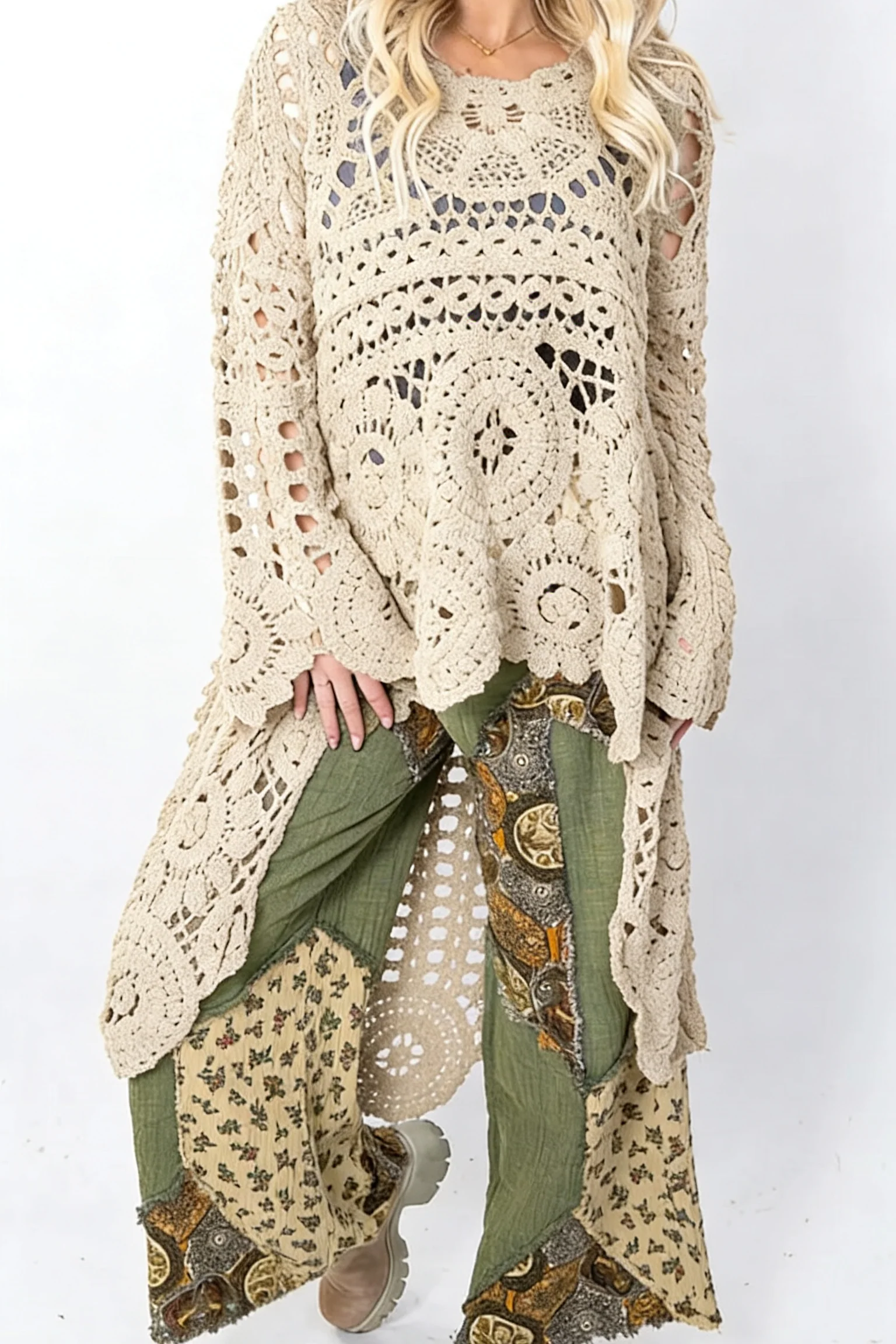 Maya | Damski sweter szydełkowy o luźnym kroju w stylu boho, lekki i stylowy - Image 4