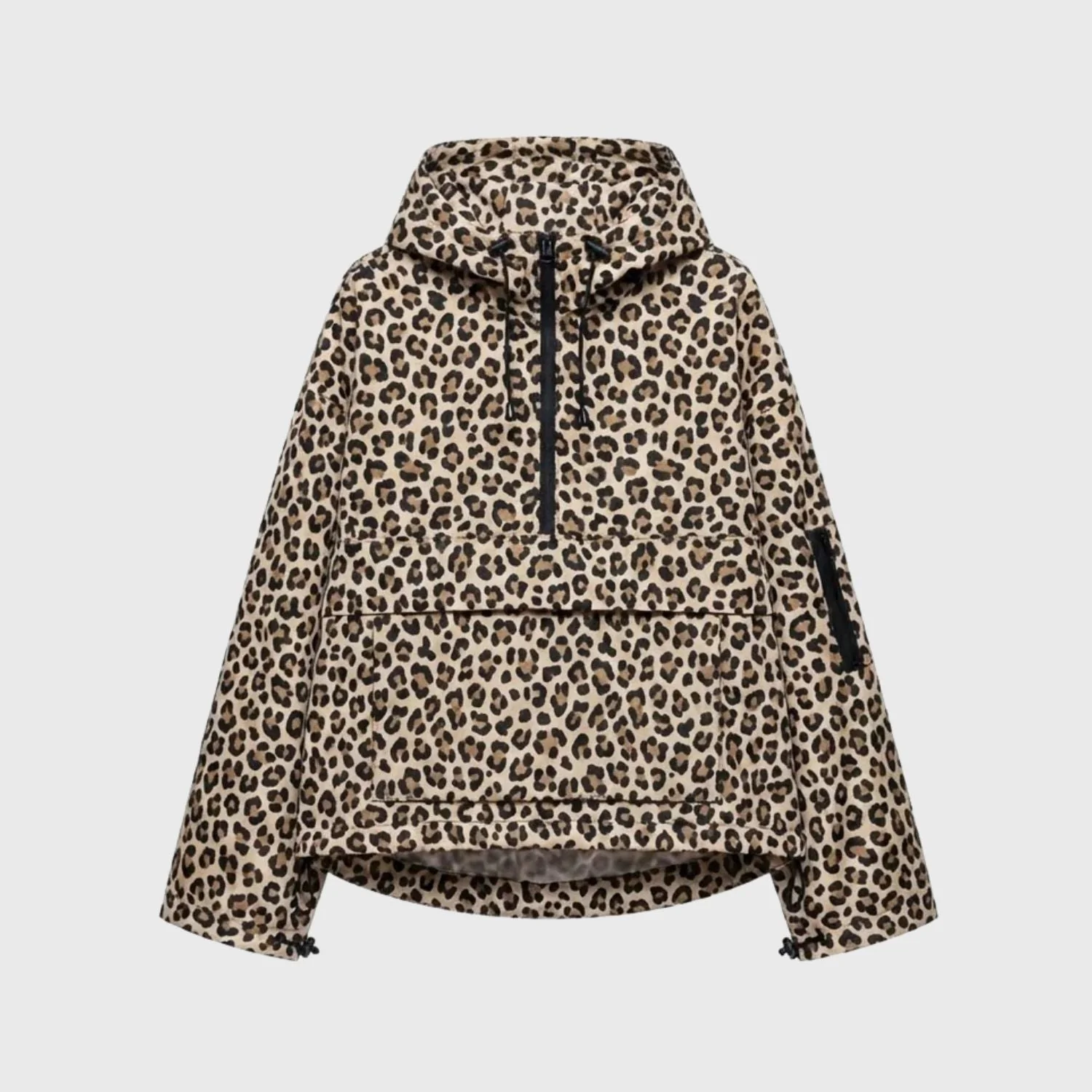 Medea | Damski oversize anorak z półzamkiem i przednią kieszenią typu kangurka - Image 5