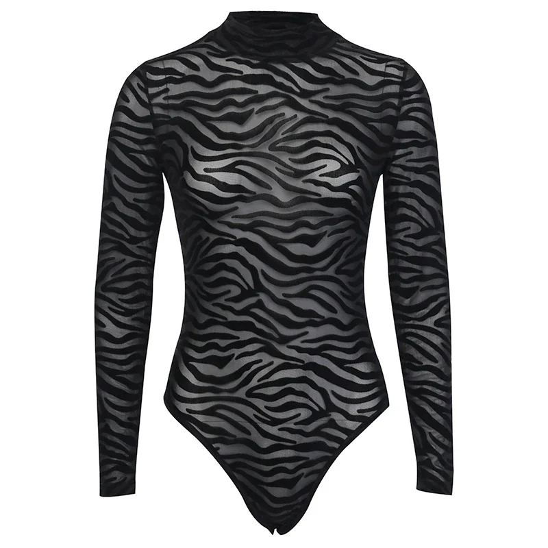 Mehitable | Damski top z tiulu z motywem zebry, dopasowany fason, modny i wyrazisty styl - Image 6