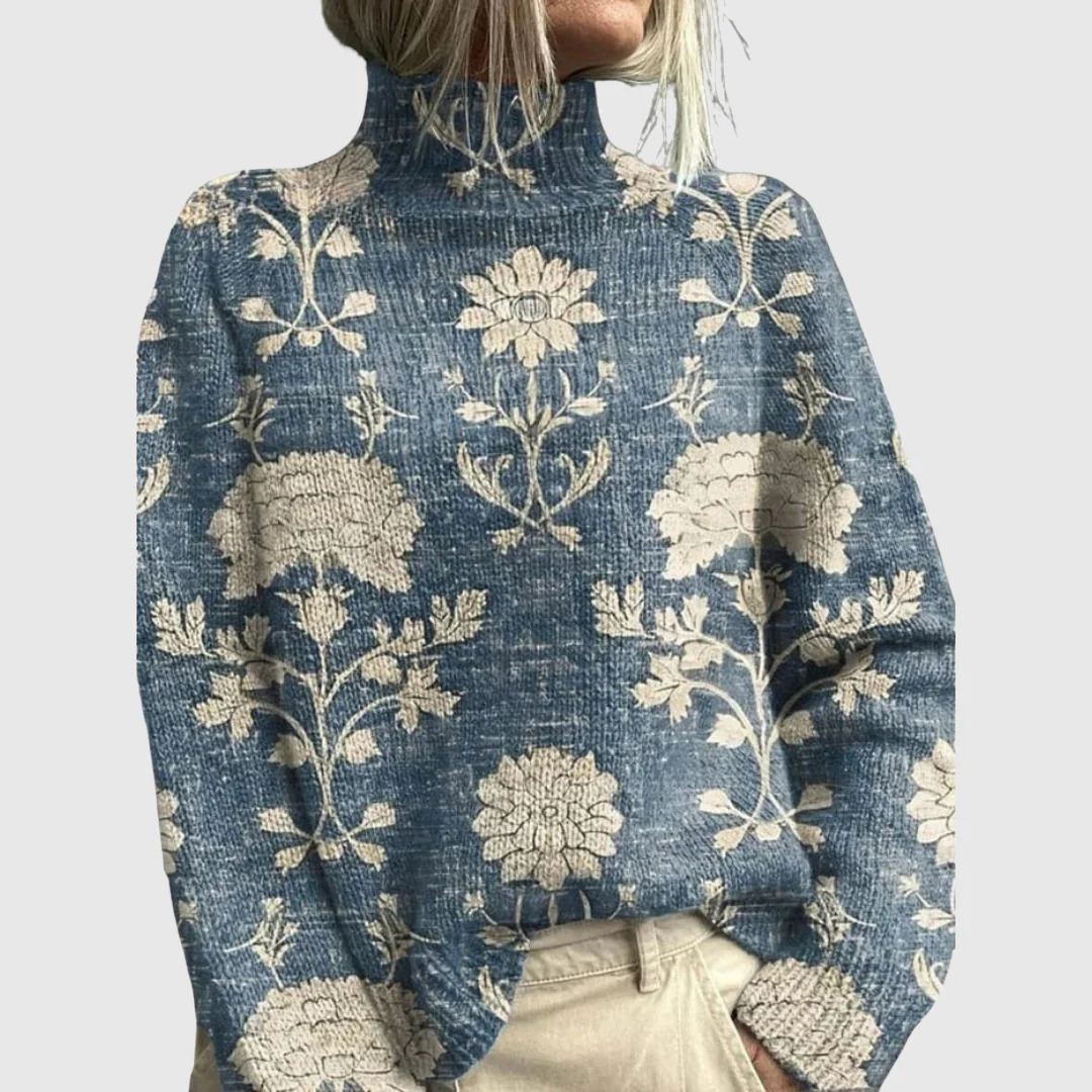 Melina | Damski sweter z golfem w żakardowy wzór, ciepły i stylowy - Image 3