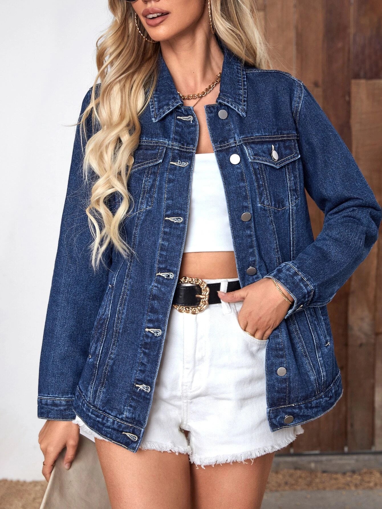 Melinda | Oversize’owa kurtka damska jeansowa, casualowa i stylowa - Image 3
