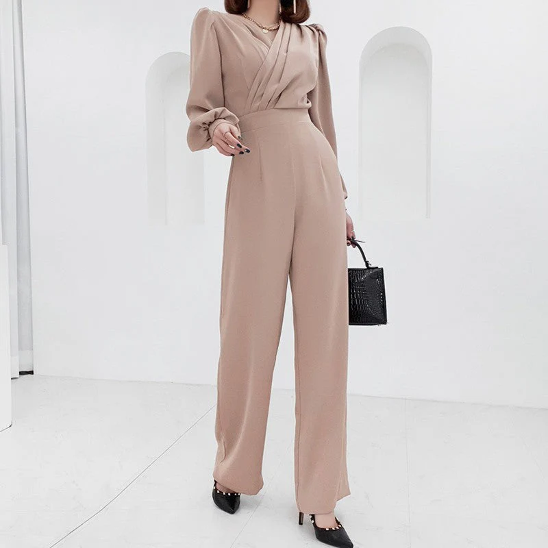 Naomi | Damski kombinezon z dekoltem w serek i wysokim stanem, elegancki modny - Image 4