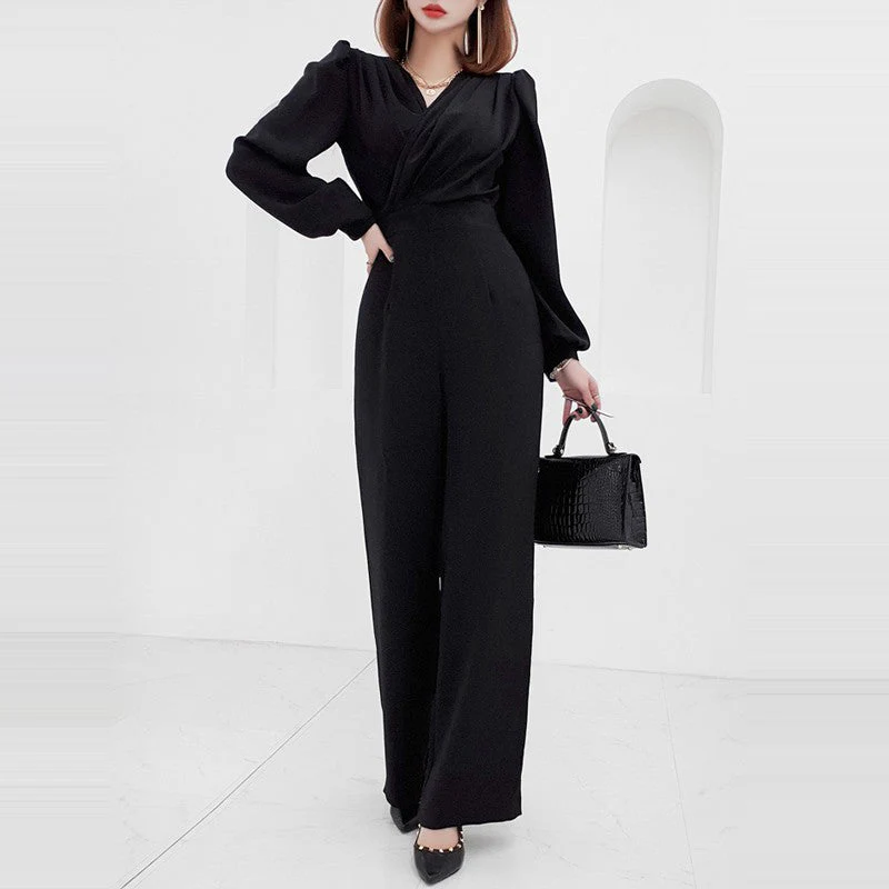 Naomi | Damski kombinezon z dekoltem w serek i wysokim stanem, elegancki modny - Image 5
