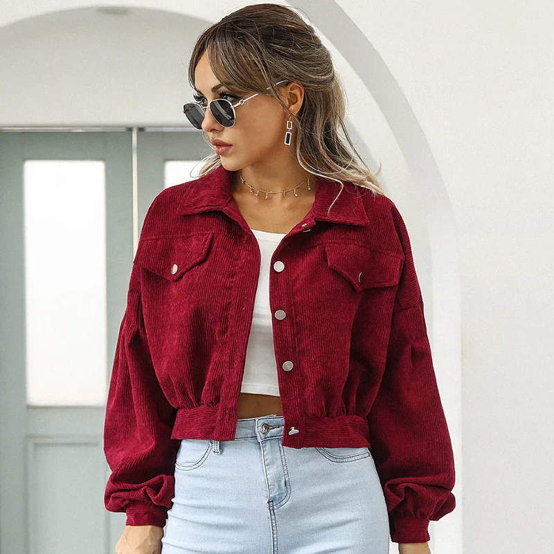 Natalia | Krótka kurtka damska z sztruksu, elegancki i modny fason na co dzień - Image 4