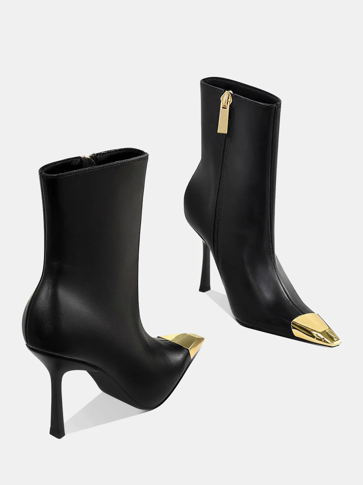 Nathalie | Botki damskie na obcasie z metalowym noskiem, stylowe eleganckie - Image 2