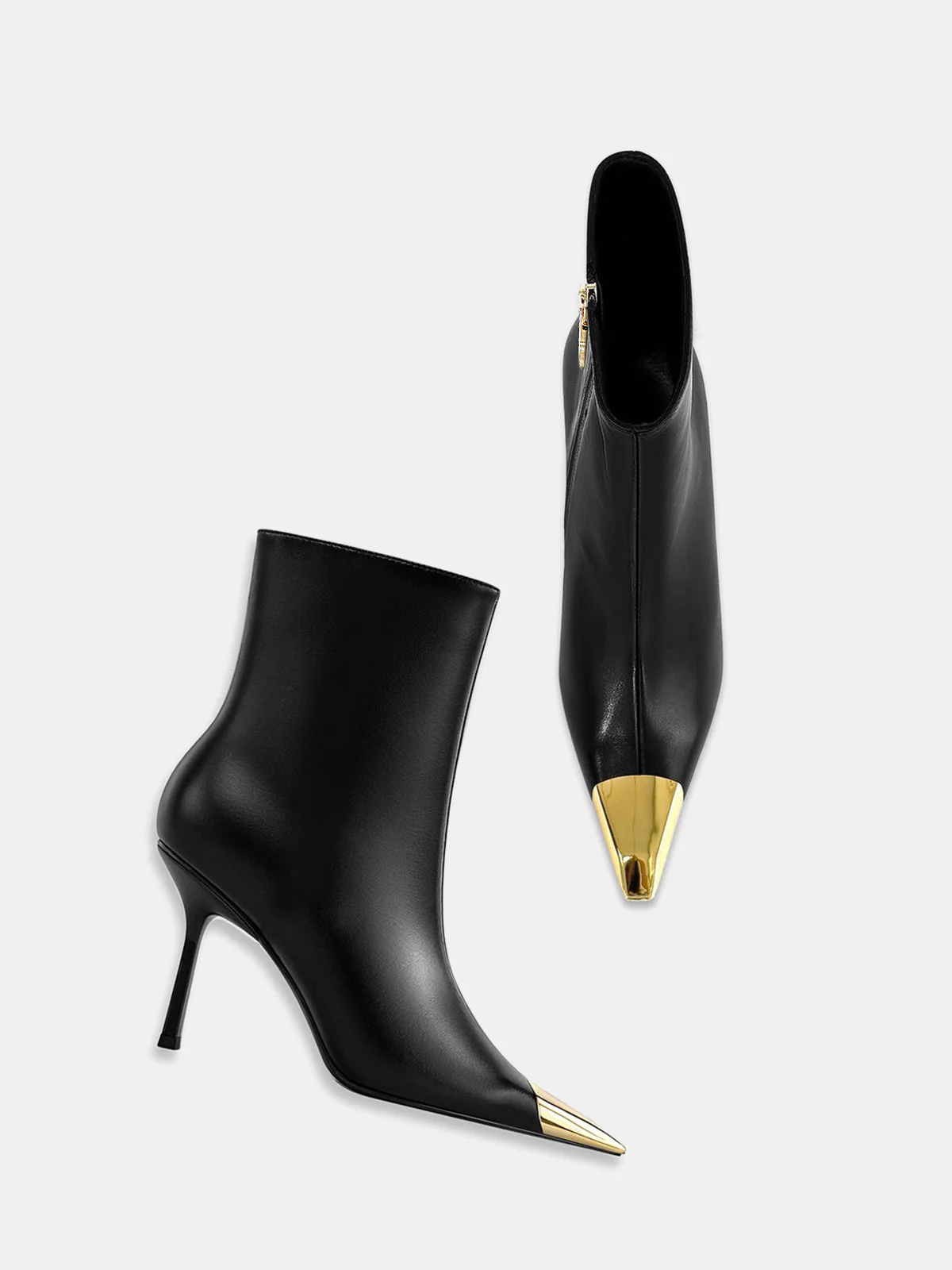 Nathalie | Botki damskie na obcasie z metalowym noskiem, stylowe eleganckie - Image 3