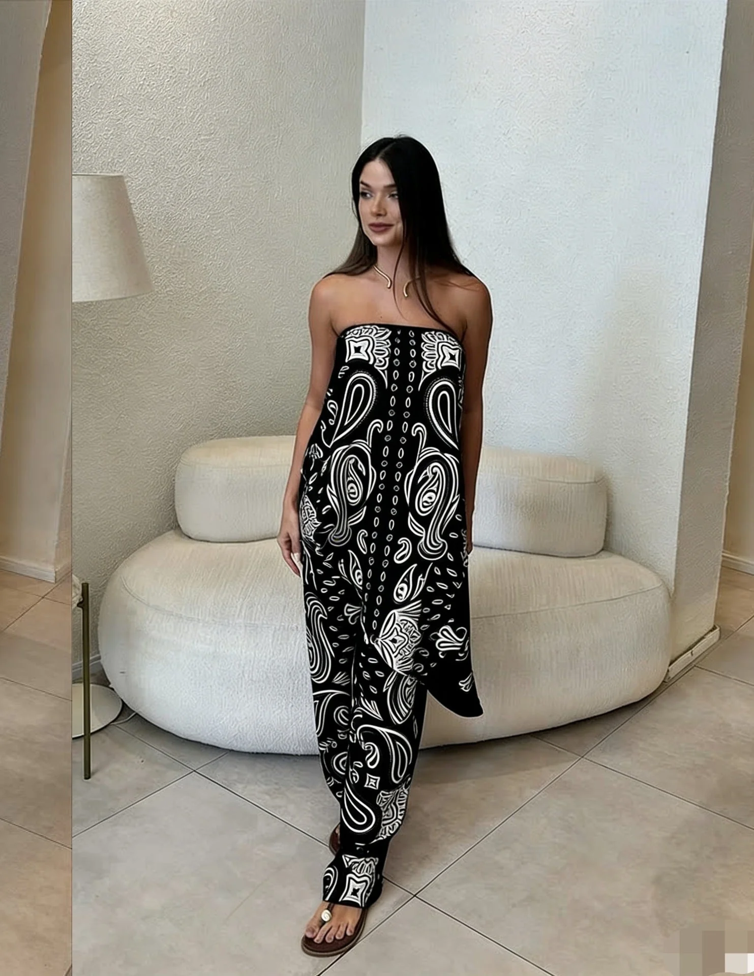 Nena | kombinezon damski o luźnym kroju z modnym wzorem, casualowy i stylowy - Image 10