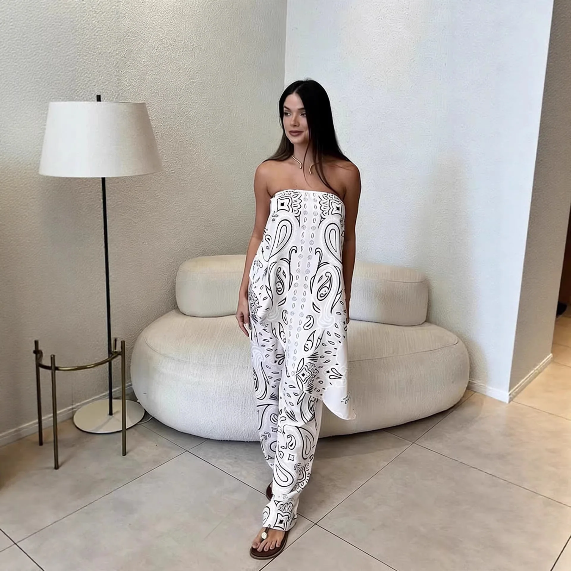 Nena | kombinezon damski o luźnym kroju z modnym wzorem, casualowy i stylowy - Image 2