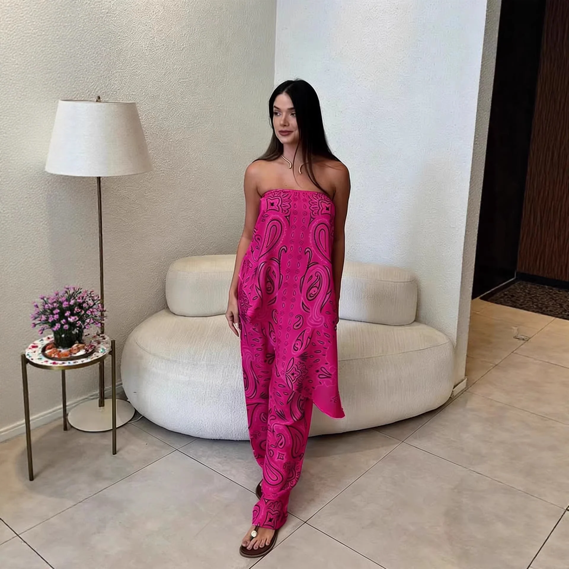 Nena | kombinezon damski o luźnym kroju z modnym wzorem, casualowy i stylowy - Image 4