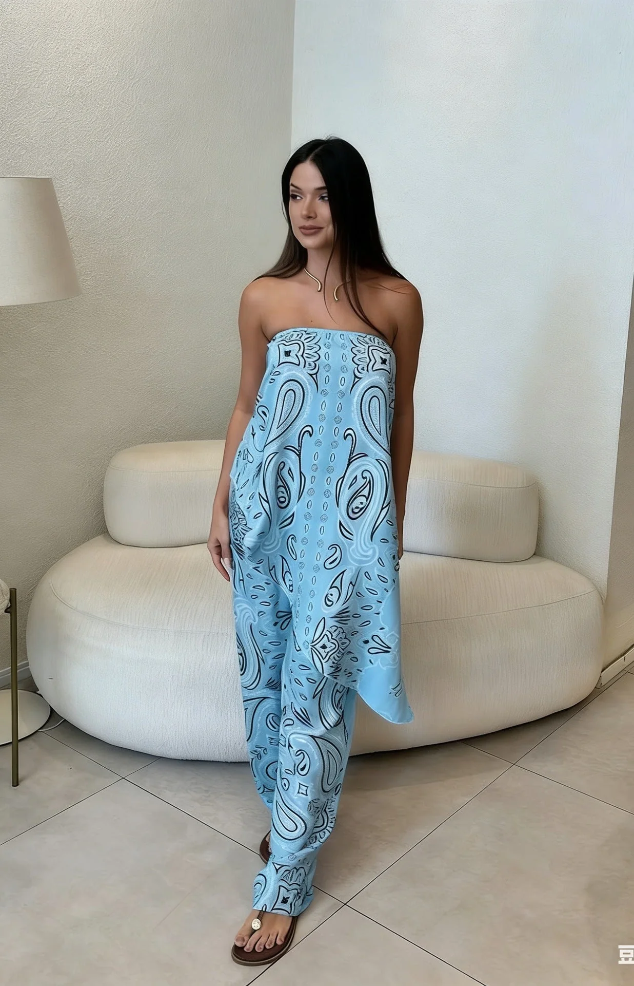 Nena | kombinezon damski o luźnym kroju z modnym wzorem, casualowy i stylowy - Image 6