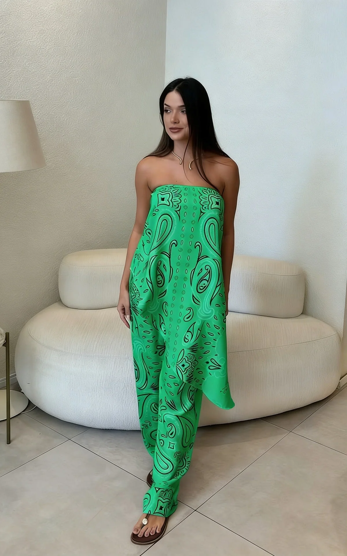 Nena | kombinezon damski o luźnym kroju z modnym wzorem, casualowy i stylowy - Image 7
