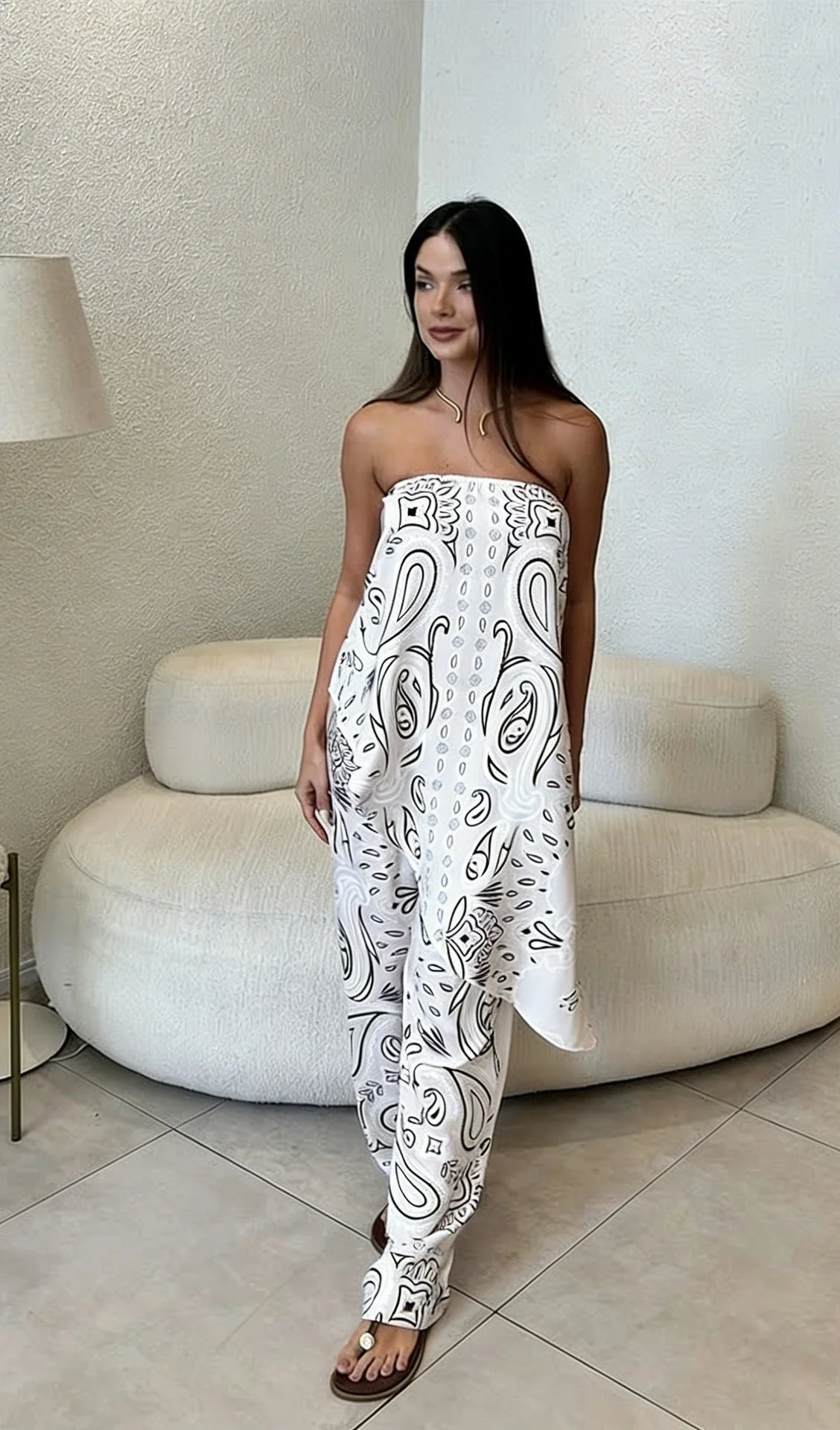 Nena | kombinezon damski o luźnym kroju z modnym wzorem, casualowy i stylowy - Image 8