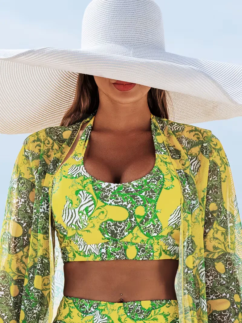 Nia | damski komplet plażowy z halter topem i szortami - Image 33