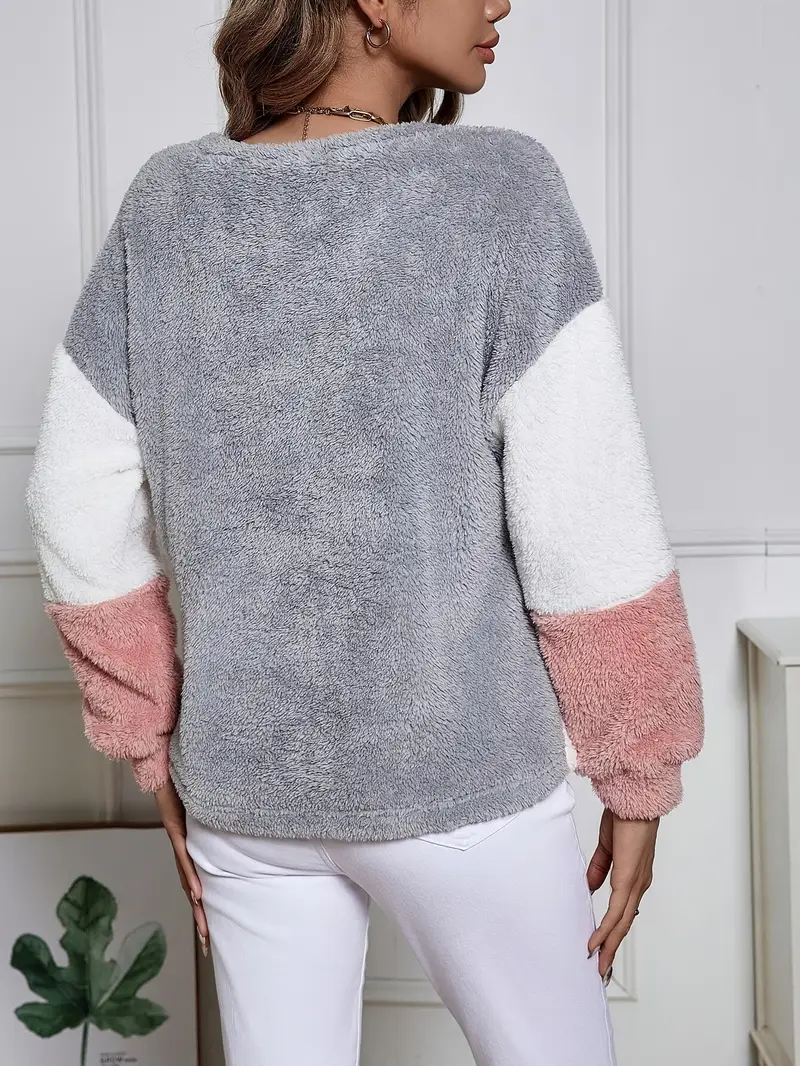 Noelle – nowoczesny damski sweter z kolorowymi wstawkami – zima - Image 5