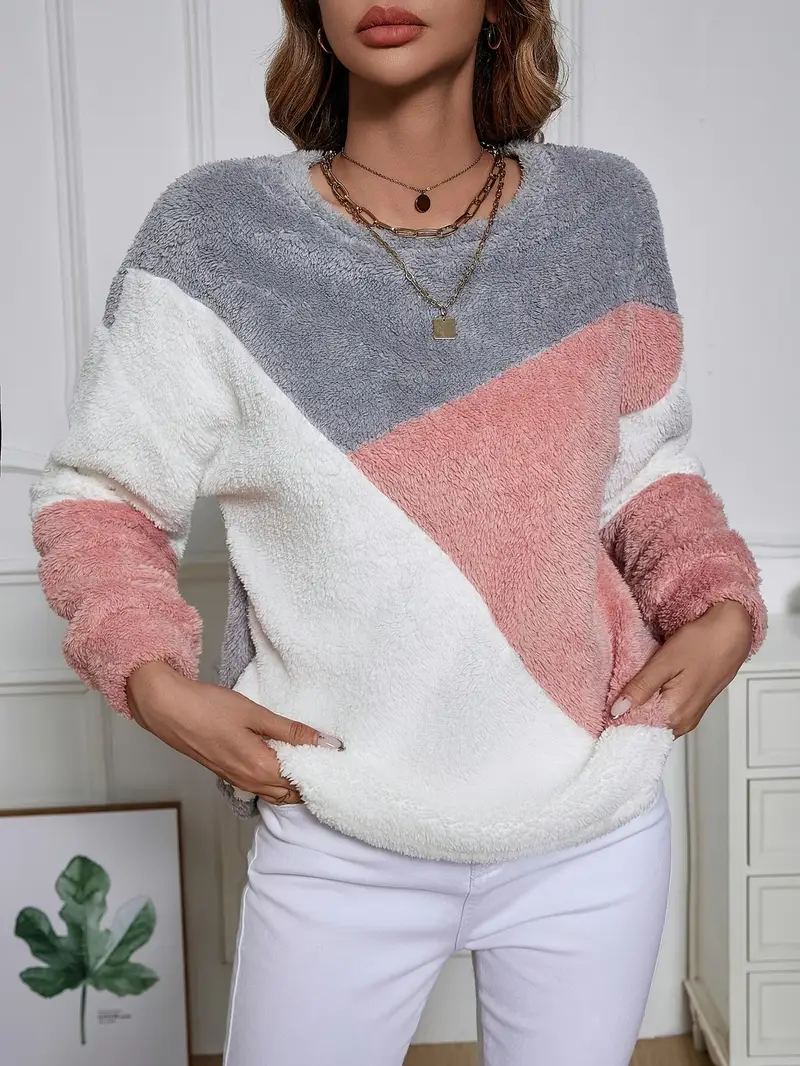 Noelle – nowoczesny damski sweter z kolorowymi wstawkami – zima - Image 6