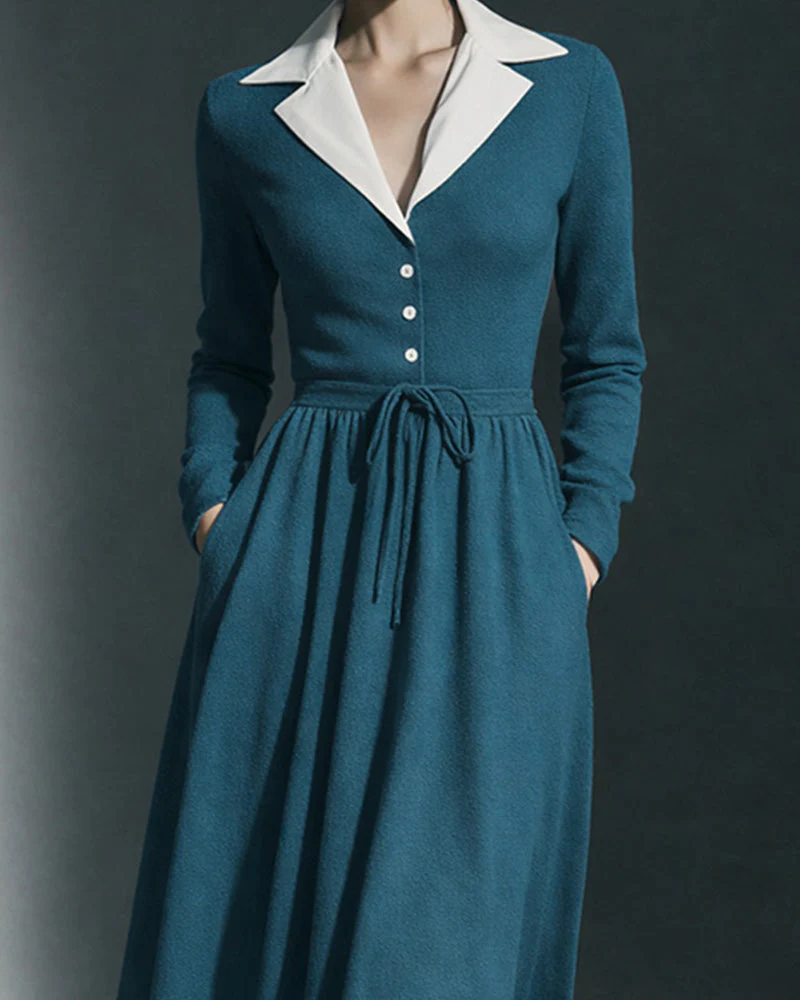 Odette | Damska sukienka midi w stylu vintage lat 50. z kieszeniami i fasonem A-line - Image 3